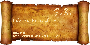 Füzy Kristóf névjegykártya