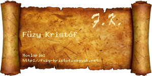 Füzy Kristóf névjegykártya