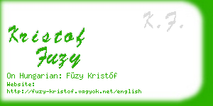 kristof fuzy business card