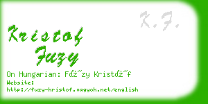 kristof fuzy business card